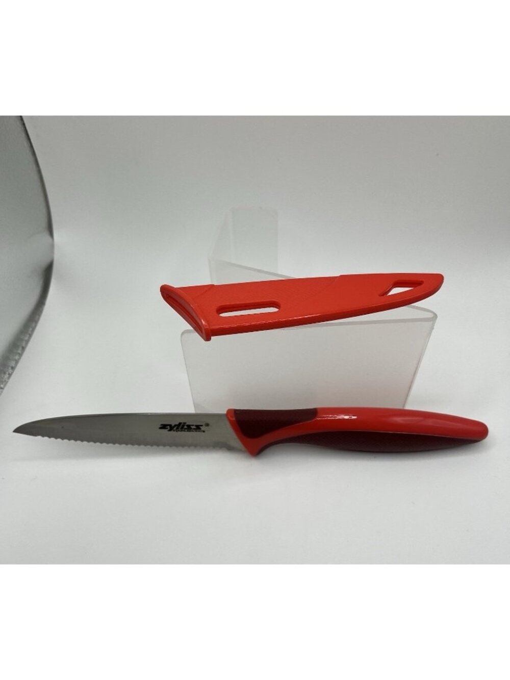 ZYLISS Serrated Paring Knife 4 Inch 10 cm Stainless Steel Blade Red With Sheath
